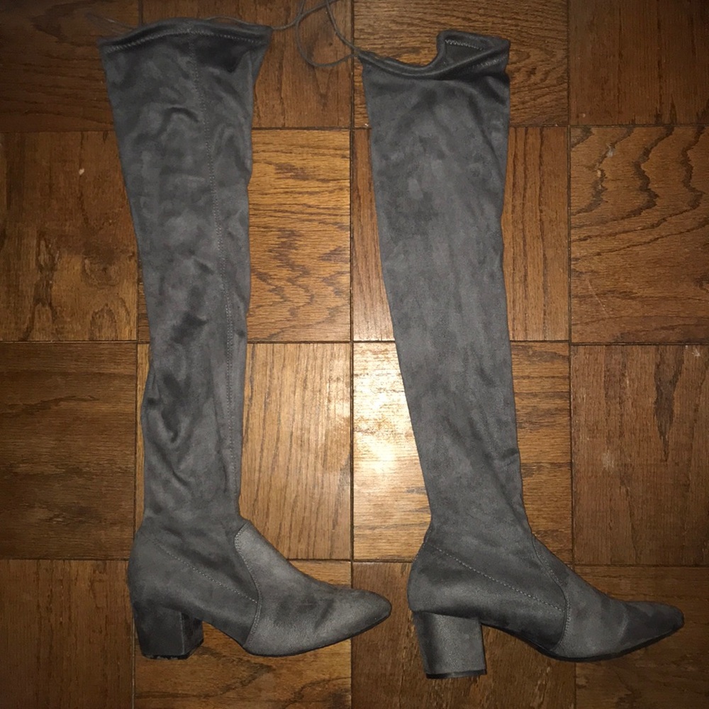 Gray OTK boots